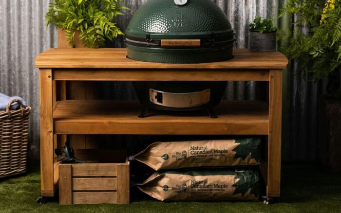 Big Green Egg Eucalyptus Table with Casters and Nest - Image 4