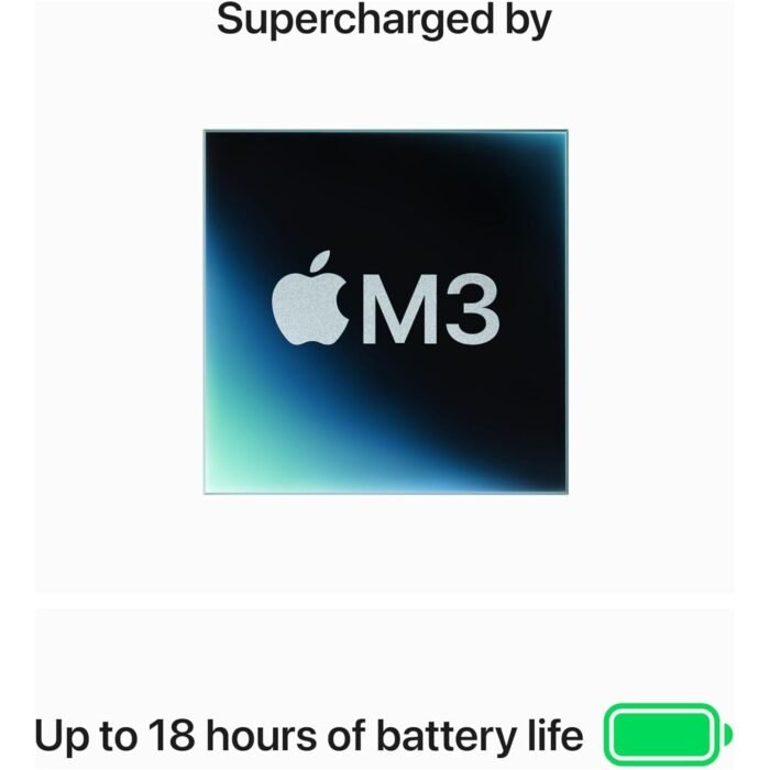 Apple MacBook Air 13.6" (2024) – M3 Chip, 8GB Unified Memory, 256GB SSD, Liquid Retina Display, Touch ID – Midnight