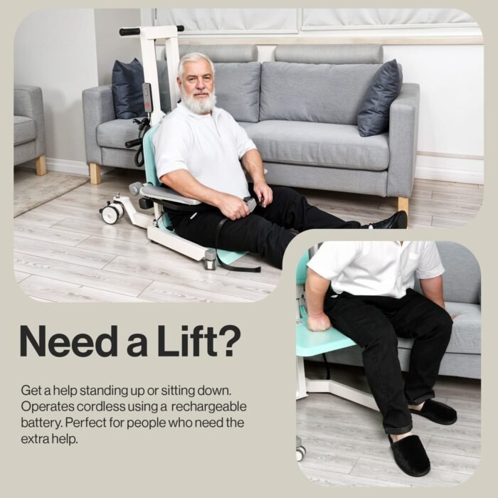 SuperHandy GoRise Electric Floor to Stand Lift – 227 kg Capacity, Standing Assistance, Portable, Adjustable, Ergonomic, Easy Storage, Patent Pending (TX (Transfer Lift))